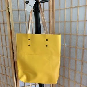 Yellow Leather Tote Bag NWT